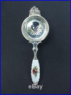 MIB Royal Albert Doulton Old Country Roses Silver Plated Tea Strainer 1849