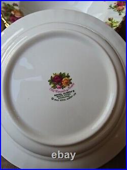 Mint Vintage Royal Albert OLD COUNTRY ROSES Rimmed Soup Bowls, Set Of 4, 1962 8