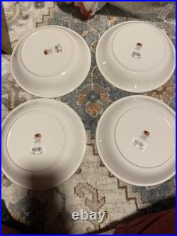 NEW 4 Royal Albert Old Country Roses HTF Green Trim 9 Pasta / Salad Bowls