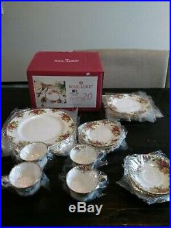 NEW ROYAL ALBERT Old Country Roses 20 Piece Set Fine Bone China 4 place setting