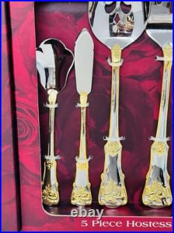 NEW Royal Albert OLD COUNTRY ROSES 5 Piece Hostess Set Serving Utensils NIB