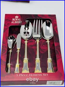 NEW Royal Albert OLD COUNTRY ROSES 5 Piece Hostess Set Serving Utensils NIB