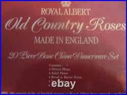 NEW Royal Albert Old Country Roses 20Pc Set, Service for 4 Made in England