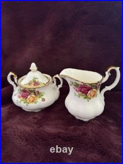 NEW Royal Albert Old Country Roses 3 Piece Tea Set & Salt And Pepper Shakers