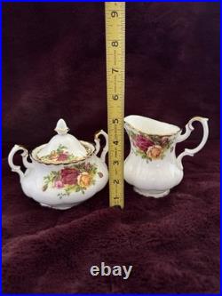 NEW Royal Albert Old Country Roses 3 Piece Tea Set & Salt And Pepper Shakers