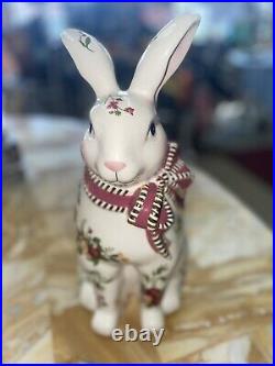 NEW Royal Albert Old Country Roses Bunny Rabbit Large Figurine Green Bow 13 NIB