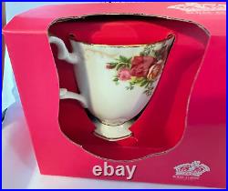 NEW Royal Albert Old Country Roses Mug Cup Footed White Floral