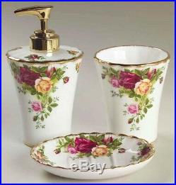NEW in BOX Royal Albert Old Country Roses 3 Piece Sink Set