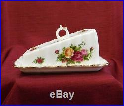 NEW in BOX Royal Albert Old Country Roses Cheese Wedge/Butter Dish with Lid