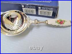 NEW withBox Royal Doulton Royal Albert Old Country Roses Silverplate Tea Strainer