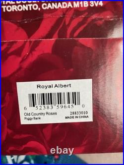 NIB Royal Albert Bone China England Old Country Roses Adorable Piggy Coin Bank