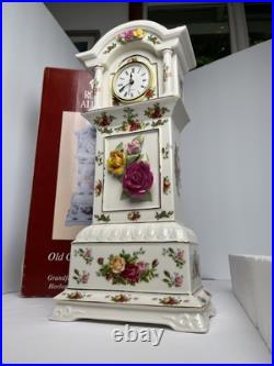 NIB Royal Albert Old Country Roses Grandfather Clock 15 1/2 TESTED & WORKS NIB Royal Albert Old Country Roses Grandfather Clock 15 1/2 TESTED & WORKS