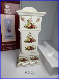 NIB Royal Albert Old Country Roses Grandfather Clock 15 1/2 TESTED & WORKS NIB Royal Albert Old Country Roses Grandfather Clock 15 1/2 TESTED & WORKS