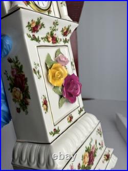 NIB Royal Albert Old Country Roses Grandfather Clock 15 1/2 TESTED & WORKS NIB Royal Albert Old Country Roses Grandfather Clock 15 1/2 TESTED & WORKS