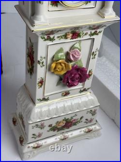 NIB Royal Albert Old Country Roses Grandfather Clock 15 1/2 TESTED & WORKS NIB Royal Albert Old Country Roses Grandfather Clock 15 1/2 TESTED & WORKS