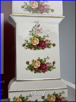 NIB Royal Albert Old Country Roses Grandfather Clock 15 1/2 TESTED & WORKS NIB Royal Albert Old Country Roses Grandfather Clock 15 1/2 TESTED & WORKS