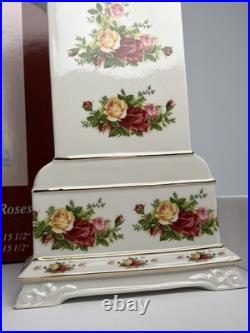 NIB Royal Albert Old Country Roses Grandfather Clock 15 1/2 TESTED & WORKS NIB Royal Albert Old Country Roses Grandfather Clock 15 1/2 TESTED & WORKS