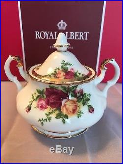 NWB Royal Albert Old Country Roses 3-Piece Teapot Creamer Sugar Set England 1904
