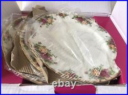 New 12 Pc Royal Albert Old Country Roses Dinnerware-service For 4-plates-teacups
