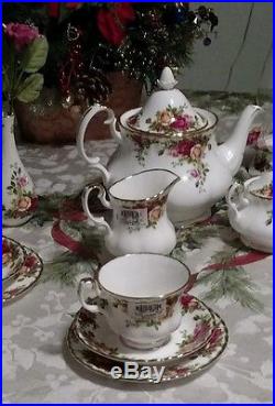 New 27 pc Royal Albert Old Country Roses Dessert Set with Tags or Boxes