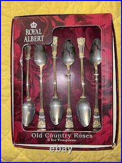 New 6 Ps Royal Albert Old Country Roses Gold Accent Icy Teaspoon