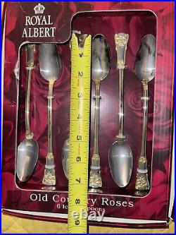 New 6 Ps Royal Albert Old Country Roses Gold Accent Icy Teaspoon