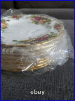 New 8 Royal Albert Old Country Roses 6 1/4 Bread Plates with Gold Trim England New 8 Royal Albert Old Country Roses 6 1/4 Bread Plates with Gold Trim England