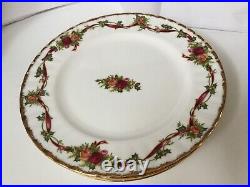 New Never Used Royal Albert Old Country Roses 6 Salad Plates Holiday Ribbons