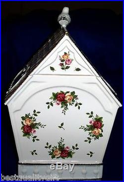 New Royal Albert Old Country Roses Bird House Cookie Jar Container With LID