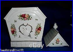 New Royal Albert Old Country Roses Bird House Cookie Jar Container With LID
