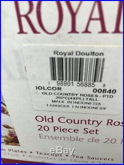 New Royal Doulton-Royal Albert Old Country Roses 20-Piece Service For 4