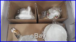 New in Box Royal Albert Old Country Roses 3 Piece Tea Set $400