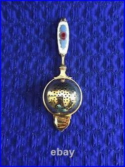 Nib Royal Doulton Old Country Roses Gold Plated Tea Strainer Discontinued Rare