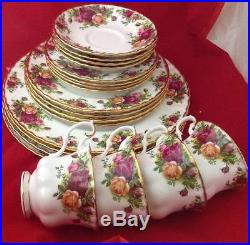 OLD COUNTRY ROSES 20 PIECES 4 PLACE SETTING ROYAL ALBERT England stamp WBOX