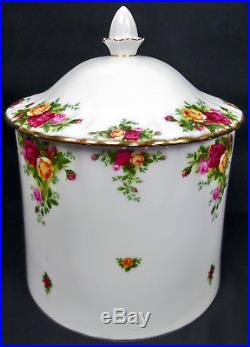 OLD COUNTRY ROSES HUGE, 26cm, 10 BARREL / CONTAINER, 1st QLTY, GC, ROYAL ALBERT