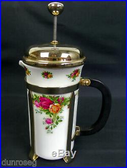 OLD COUNTRY ROSES LARGE CAFETIERE, 1st QUALITY, VGC, 1993-2002, ROYAL ALBERT