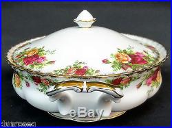 OLD COUNTRY ROSES LIDDED TUREEN, 1st QUALITY, GC, 1962-73, ENGLAND- ROYAL ALBERT