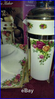 OLD COUNTRY ROSES ROYAL ALBERT COFFEE MAKER FROM ENGLAND WithBOX +