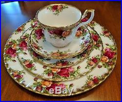 Old Country Roses Royal Albert England Bone China 1962 Four 5-pc Place Settings
