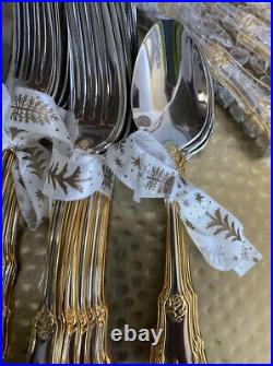 OLD COUNTRY ROSES Royal Albert 8 Place Settings & Hostess Set Stainless Flatware