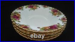 Old Country Rose Set of 6 Wide Rim Soup Bowls 1st Q VGC