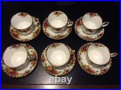 Old Country Rose by Royal Albert China 6x cup and saucer set Original