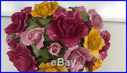 Old Country Roses 1962 Royal Albert Bone China Flower Basket Centerpiece Rare