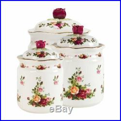 Old Country Roses 3 Piece Kitchen Canister Set