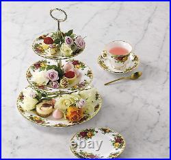 Old Country Roses 3 Piece Set, 8, Mostly White with Multicolored Floral Print