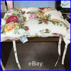 Old Country Roses Chair Cushions Double Sided Reversible NEW Perfect Condition