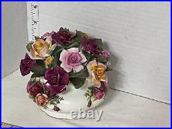Old Country Roses Floral Centerpiece Collector Item SIGNED ENGLAND Excell Cond