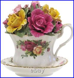 Old Country Roses Musical Teacup, 1 Count (Pack of 1), Mostly White with Multico