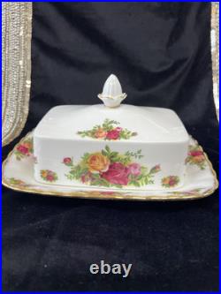 Old Country Roses Rectangular Covered Butter Dish by Royal Albert