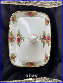 Old Country Roses Rectangular Covered Butter Dish by Royal Albert